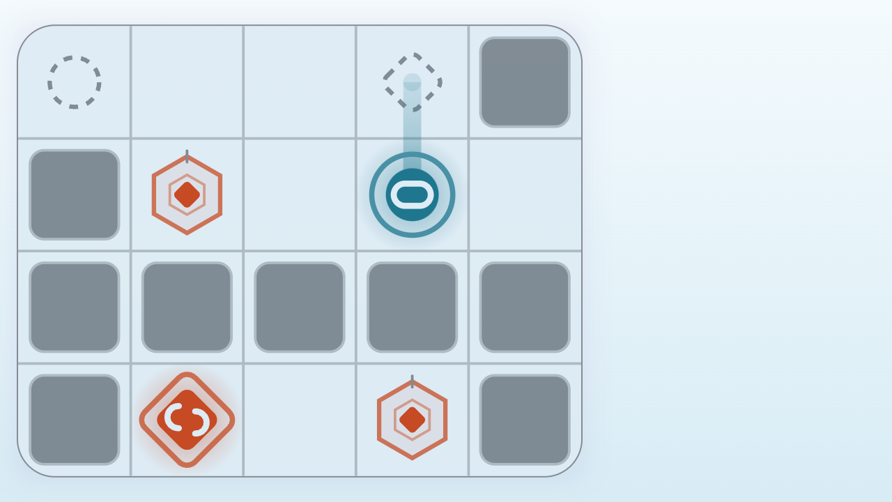 The circle Spark and diamond Spark on their matching docks after the Relay Portal puzzle