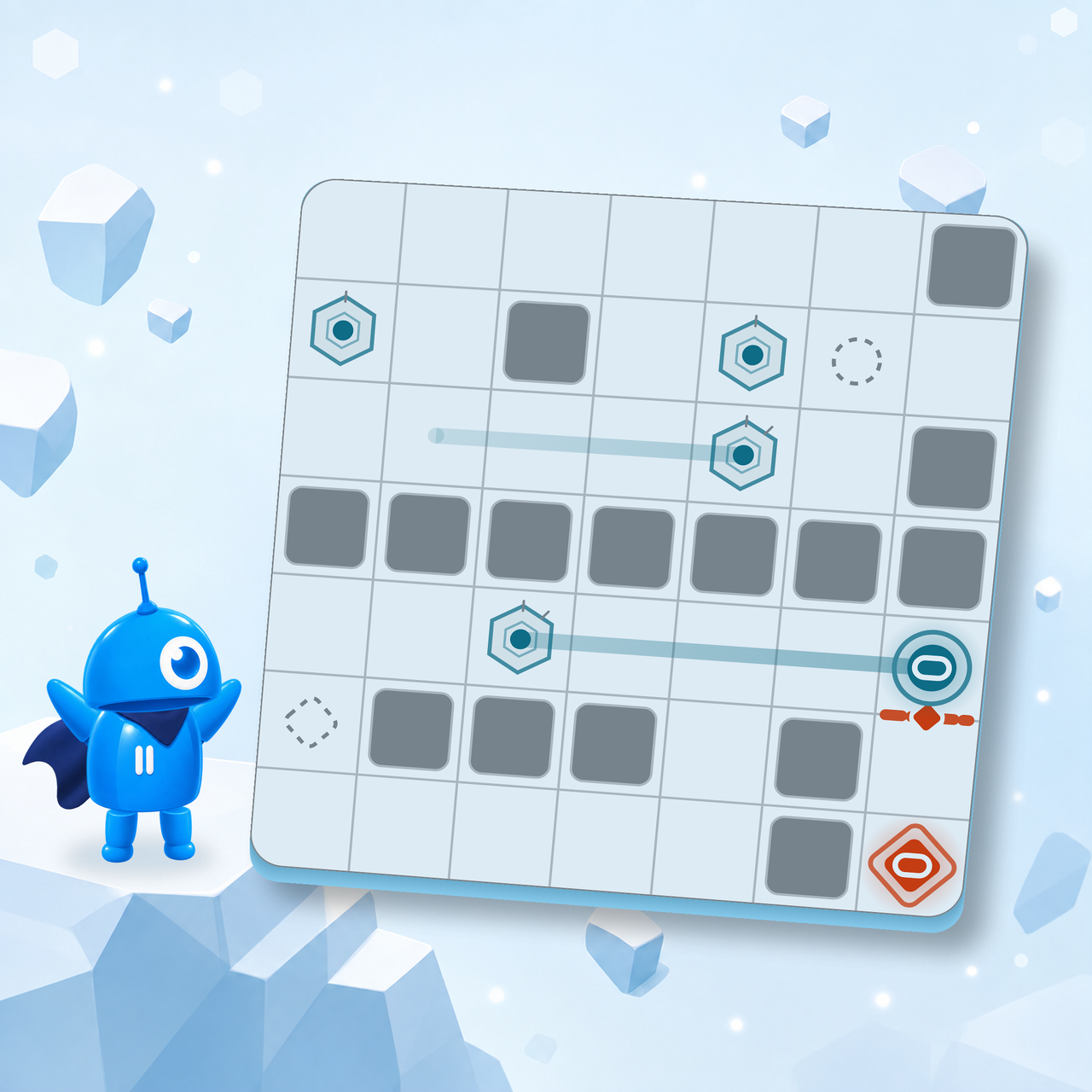 Both Sparks are on their matching docks and Bot Hero holds both arms up.